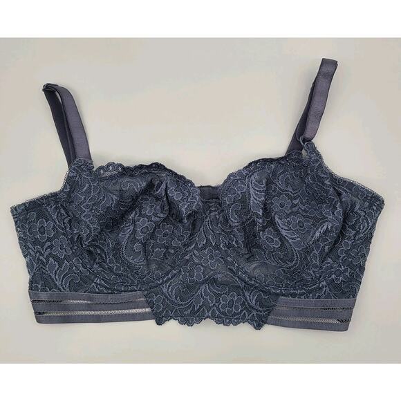 Joan Smalls Smart & Sexy Floral Lace Unlined Underwire Longline Bra 36DD - Picture 1 of 9